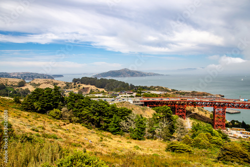 Cars drive over Golden Gate Bridge in San Francisco