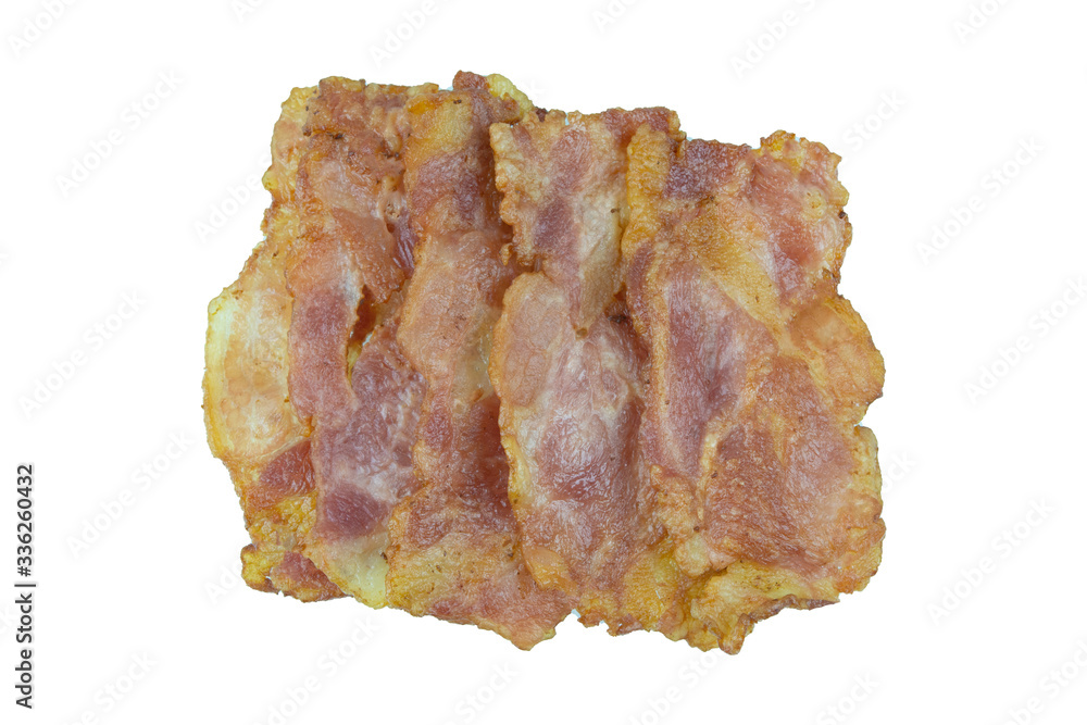 fried bacon bacon isolated on white background cutout.. fried bacon bacon isolated on white background cutout..