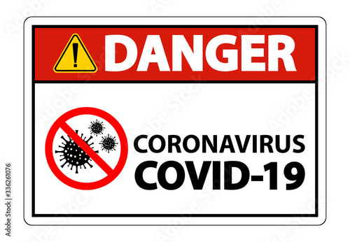 Warning sign,caution outbreak coronavirus covid 19