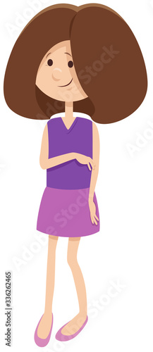 shy girl comic character cartoon illustration