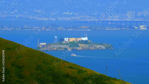 Alcatraz Island in San Francisco - view from Marin Headlands