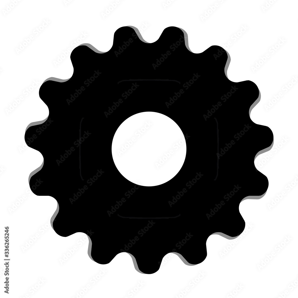 Gear or cog icon on white background.
Gear or cog icon on white background.