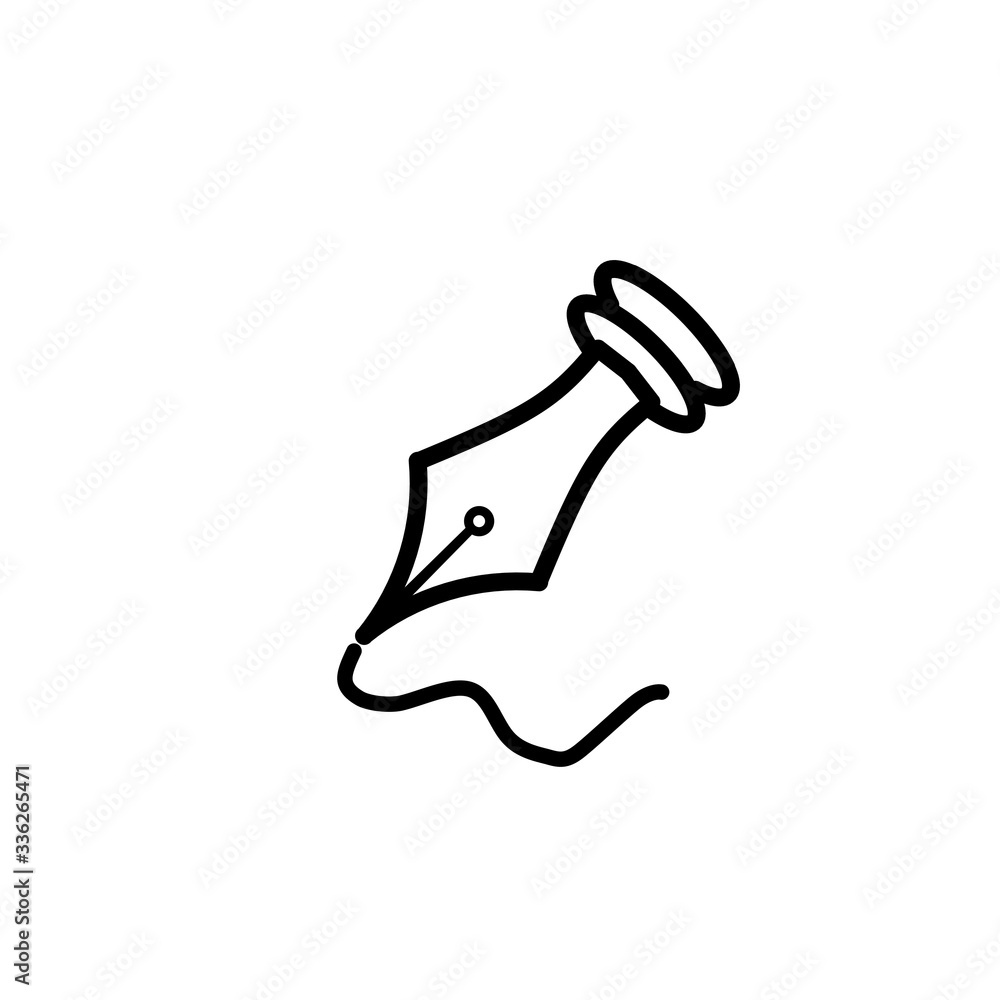 Ink Pen icon on white background. Ink Pen icon on white background.
