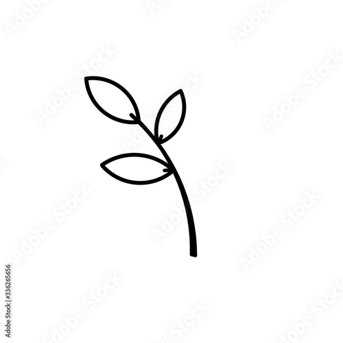 branch with leafs plant garden icon on white background.