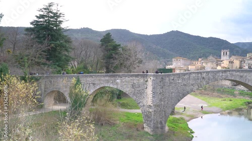 A stone bridge at Besalú, Spain