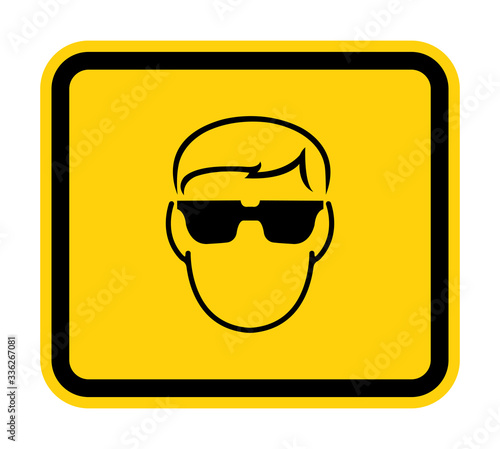 Symbol Wear Safety Glassed Isolate On White Background,Vector Illustration EPS.10