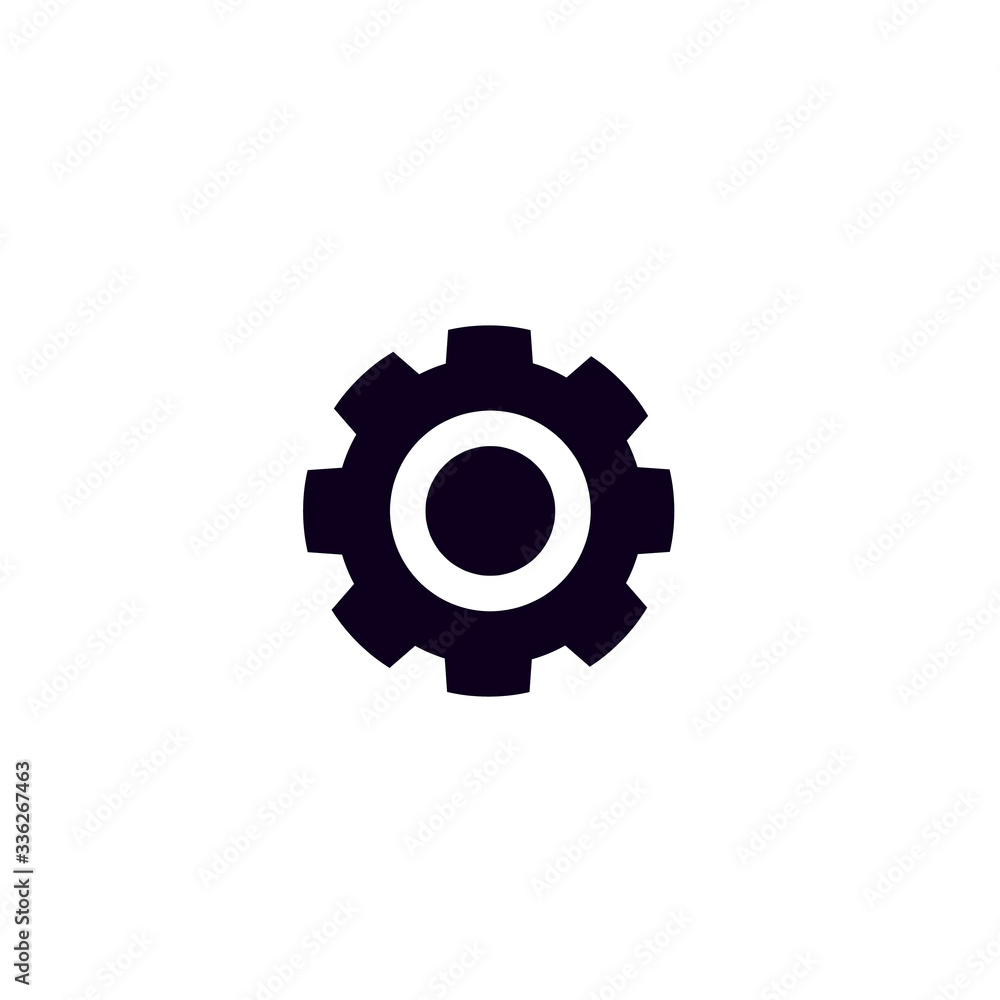 Gear or cog icon on white background. Gear or cog icon on white background.