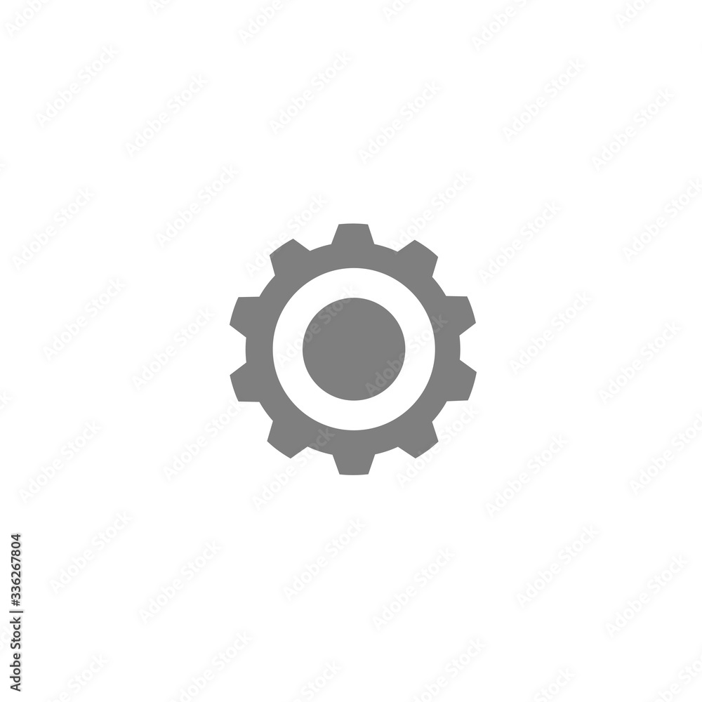 Gear or cog icon on white background. Gear or cog icon on white background.