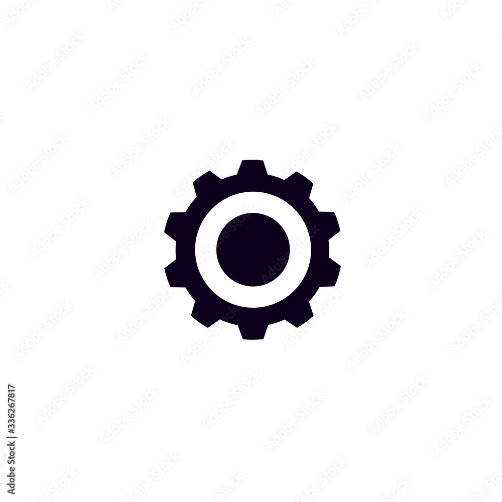 Gear or cog icon on white background. Gear or cog icon on white background.