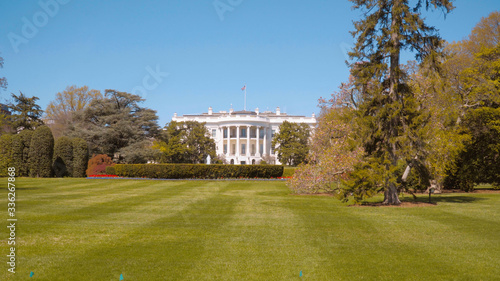 Oval Office and Presidents garden at The White House of Washington DC © 4kclips