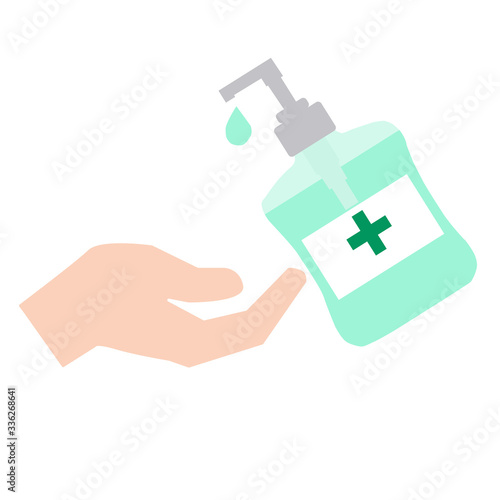 Hand sanitizers. Alcohol rub sanitizers kill most bacteria, fungi and stop some viruses such as coronavirus. Hygiene product. Sanitizer bottle and wall mounted container. Covid-19 spread prevention