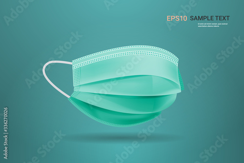 antiviral medical respiratory face mask protection against coronavirus prevention of virus spreading and pandemic covid-19 health care surgical concept copy space horizontal vector illustration