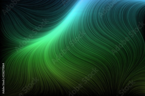 Energetic Abstract Flowing Green & Cyan Lines Background