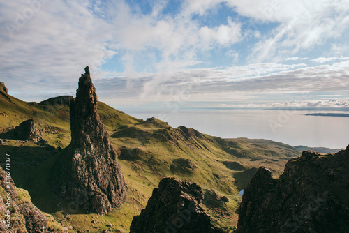 Old Man of Storr on the Isle of Skye in Scotland during morning