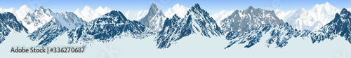 vector seamless mountains karakoram himalayan panorama background