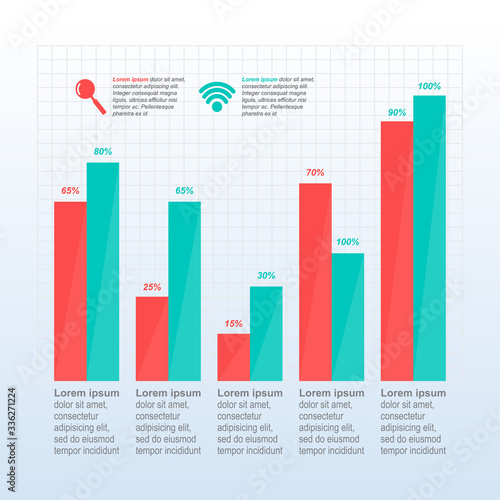 Improved Recovered After Crisis Graph Bar Chart Economic Statistical Infographic