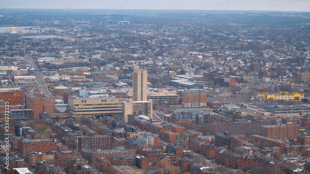 Obraz premium Aerial view over the city of Boston