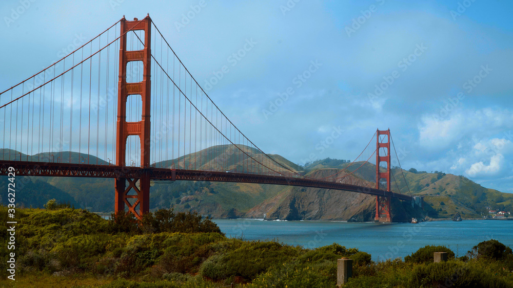 Amazing view over Golden Gate Bridge and the hill of San Francisco Amazing view over Golden Gate Bridge and the hill of San Francisco