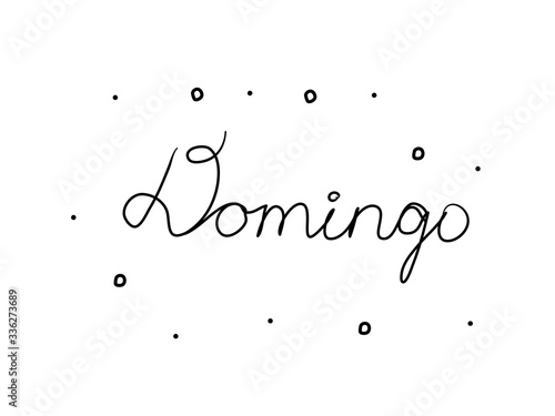 Domingo phrase handwritten with a calligraphy brush. Sunday in portuguese. Modern brush calligraphy. Isolated word black