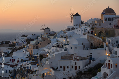 Golden late afternoon in Oia, Santorini, Greece