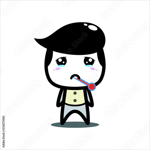 Funny Fever Cartoon Character