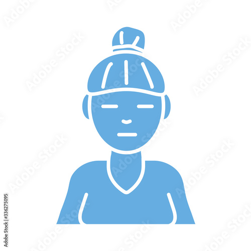 woman with nose flu line style icon