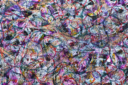 Multi-layer multi-colored background with a chaotic pattern. Twisted multicolored lines.