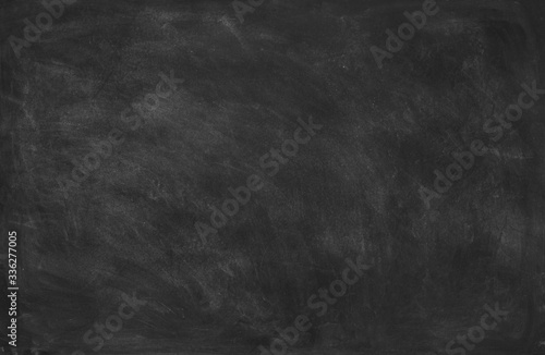 Empty blank black chalkboard with chalk traces