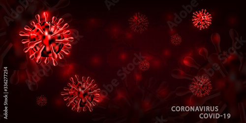 Coronavirus disease COVID-19 infection medical illustration.New official name for Coronavirus disease named COVID-19. The world pathogen respiratory influenza covid virus. 
