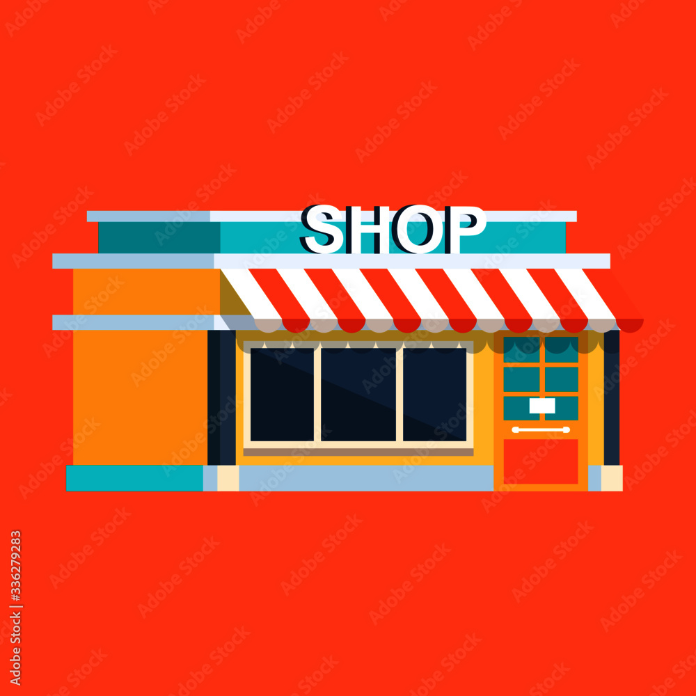 shop window with a sale sign vector illustration shop window with a sale sign vector illustration