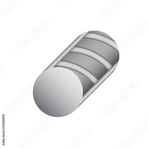 Rebar or reinforcement steel vector icon. That carbon or alloy product from metallurgy or steel production. Round profile cross section shape. For tension device in reinforced concrete structure.