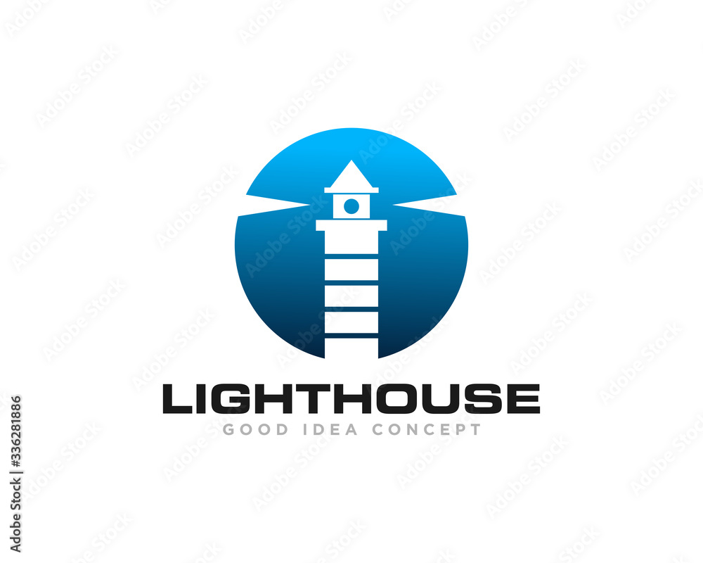 Naklejka premium Lighthouse Logo Icon Design Vector