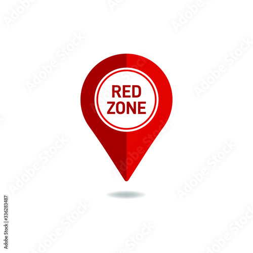 Free Download Map pin with text Red Zone. Location pointer with confirmed COVID-19 cases concept. Vector illustration - GFXLoad