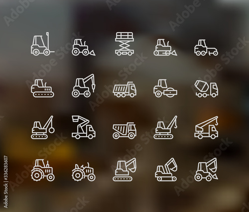 Industrial Vehicles Icons.