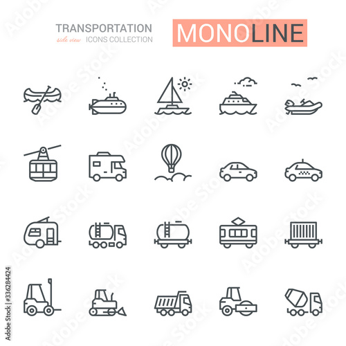 Transportation Icons, side view, part II.