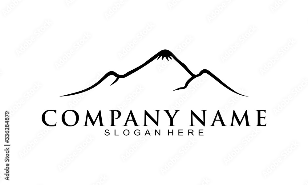Mountain simple illustration vector logo design Mountain simple illustration vector logo design