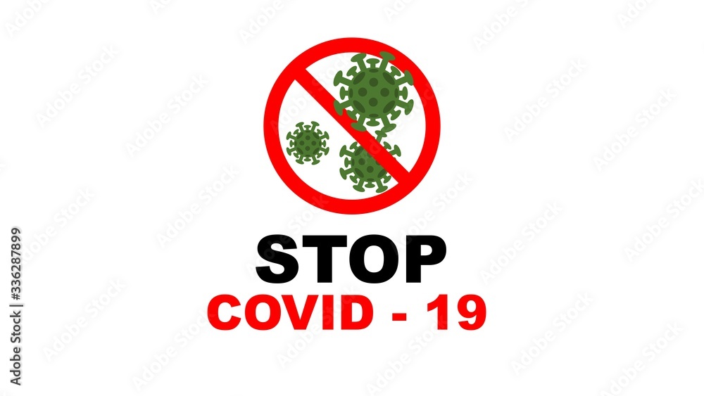 Illustration of Stop COVID-19. COVID-19 prevention design background
