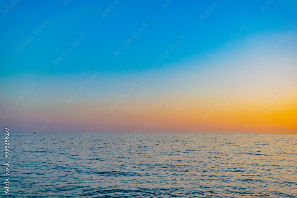 sunset over the sea in cinque terre italy corniglia and manarola
