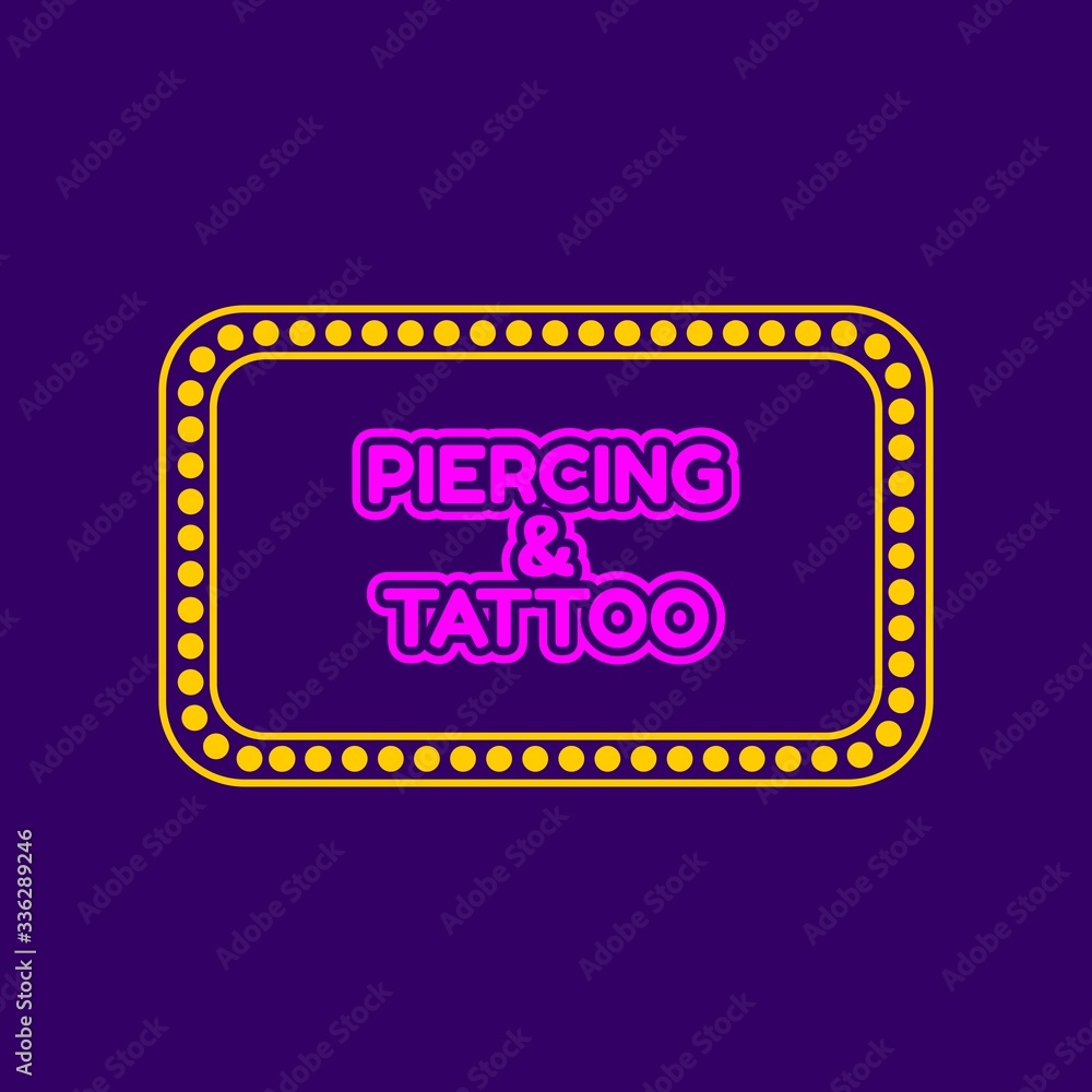 Piercing and tattoo salon theme illustration. Street sign Stock Vector ...
