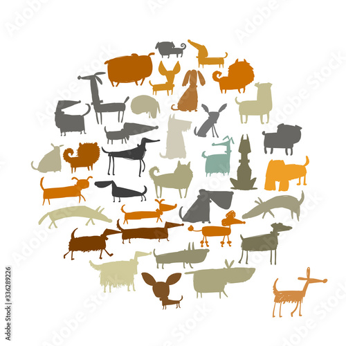 Cute dogs collection, sketch for your design