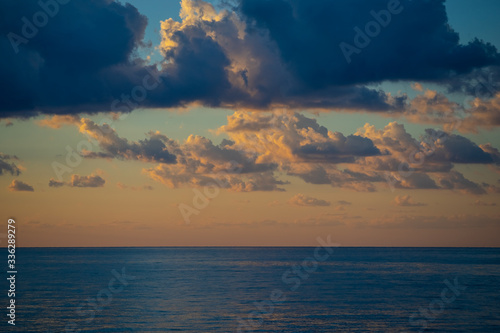 Beautiful sunset over the sea landscape