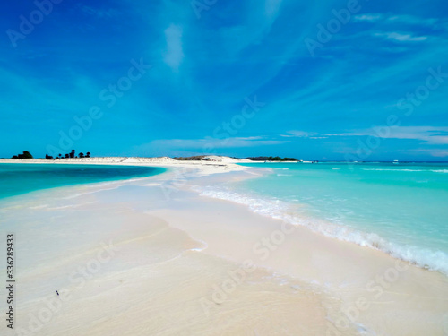 Amazing tropical white beach in Cayo de Agua  (Los Roques Archipelago, Venezuela).