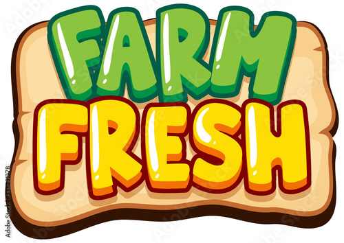 Font design for word farm fresh in green and yellow color