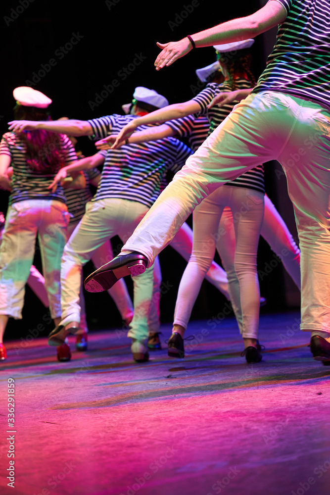 Fototapeta premium Tap dancing sailors on stage