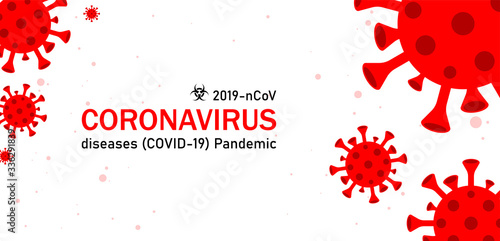 Virus on white background. Coronavirus concept. Vector Illustration