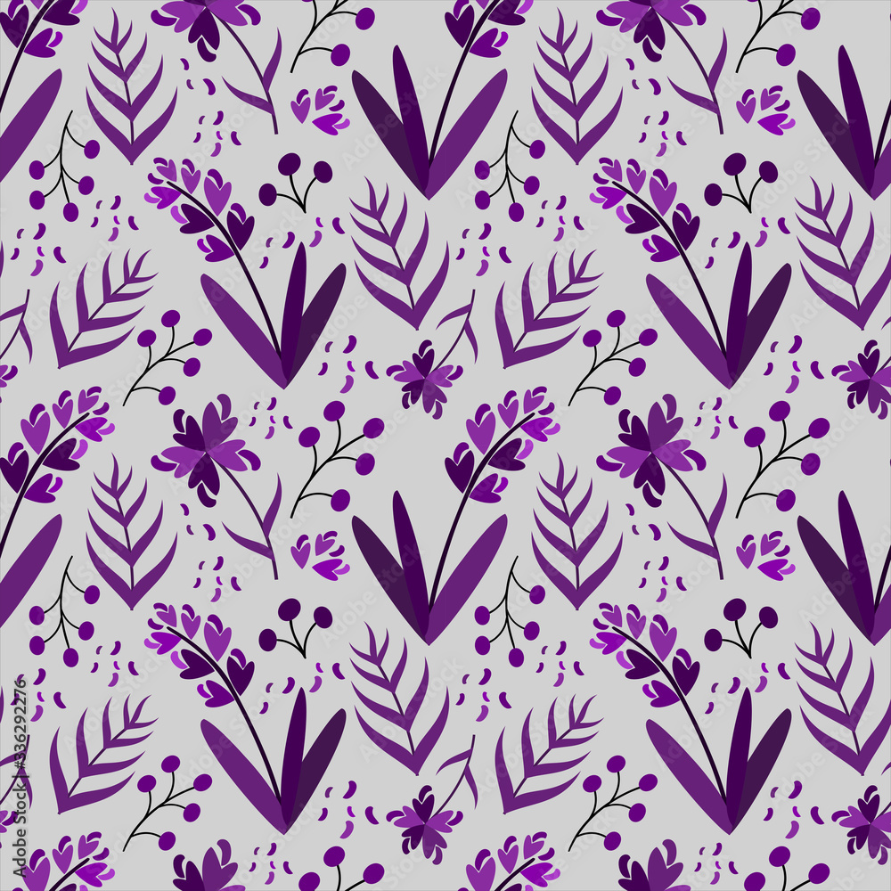 Purple Floral Seamless Pattern for Spring Purple Floral Seamless Pattern for Spring
