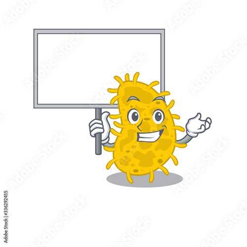 An icon of bacteria spirilla mascot design style bring a board
