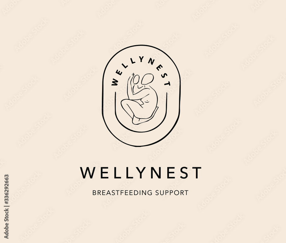 Maternity line logo. Mother and child illustration. Maternity line logo. Mother and child illustration.