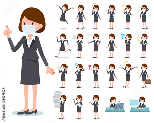 flat type mask business women_emotion