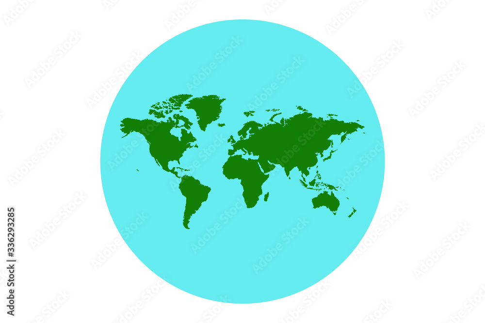Flat earth map, map icon.